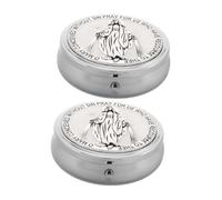 LOLIPPYY 2 pièces Boîte Religieuse Compacte Alliage de Zinc Coffret Souvenir Sacrement Étui Portable pour Chapelet Mini Boîte Catholique de Rangement pour Communion et Voyage Lot