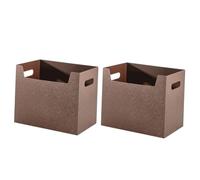LOLIPPYY 2 pièces Boîtes de Rangement Pliables PP Épais Lot de Organiseurs de Fichiers Portables pour Bureau Grandes Boîtes Multifonctions avec Poignées Latérales Design Élégant et