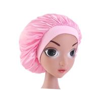LOLIPPYY 2 pièces Bonnet de Nuit Garçon Fille Élastique Satin Protection Cheveux Large Bord Confortable et Rose Léger et Respirant pour Sommeil Maison et Voyage