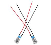 LOLIPPYY 2 pièces Bouton-poussoir Auto-bloquant Rond avec Câble Interrupteur Momentané Étanche pour Voiture Moto et Camping Lot