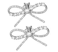 LOLIPPYY 2 pièces Clips de Chaussures avec Nœud Éclatant Strass Accessoires Décoratifs pour Talons Hauts Femme Ornements Amovibles Alliage