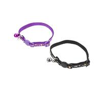 LOLIPPYY 2 pièces Collier Chat Lumineux Résistant Aux Rayures avec Clochette Protection Extérieure Légère pour Chats Lot Noir