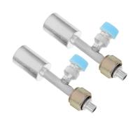 LOLIPPYY 2 Pièces Connecteur Droit pour Climatiseur Adaptateur Aluminium avec Valve de Pression Intégrée Raccord Détachable pour Recharge de Réfrigérant Compatible Compresseur Auto