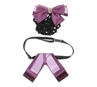 LOLIPPYY 2 pièces Filet Chignon et Nœud Accessoire Uniforme Élégant pour Tenue Dhôtesse Infirmière Banque et Pratique et Confortable