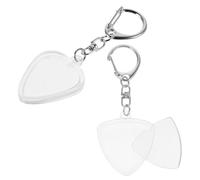 LOLIPPYY 2 Pièces Guitar Pick Holder Box Transparent Organizer with Keychain Compact Lightweight Protective Case for Guitar Picks Metal and Plastic Design for Musicians