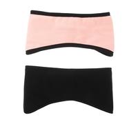 LOLIPPYY 2 Pièces Lot de 2 Cache-oreilles Ajustables en Tissu Polaire Noir et Rose, Masque de Sommeil Couvrant les Yeux, Coupe-vent et Antibruit, Confortable pour Dormir Côté, pour Voyage