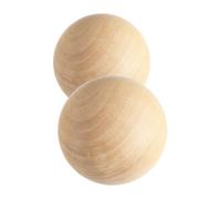 LOLIPPYY 2 Pièces Lot de Boules Bois Naturel Sphères Massives Lisses pour Loisirs Créatifs Décoration DIY Polyvalente et Centres de Table
