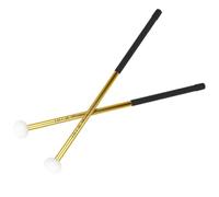 LOLIPPYY 2 pièces Maillets pour Grosse Caisse Aluminium Doré avec Tête Feutre Baguettes de Percussion Durables pour Instruments de Musique Lot pour Performances et Entraînements