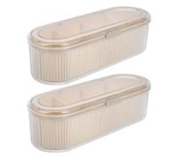 LOLIPPYY 2 Pièces Makeup Sponge Case Transparent With Cover Cosmetic Organizer For Brushes Lipsticks And Beauty Tools Compact And Stylish Vanity Storage