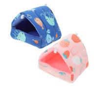 LOLIPPYY 2 pièces Mini Nid pour Hamster Coton Doux Maisonnette Confortable pour Petits Animaux Lit Chaud pour Hamsters Chinchillas et Cochons Lot de Rose Fraise Océan S