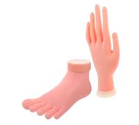 LOLIPPYY 2 Pièces Modèle Main-pied Souple Pour Entraînement Ongles, Outil D'apprentissage Pour Débutants Et Pros Du Nail Art