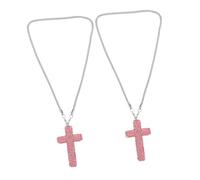 LOLIPPYY 2 Pièces Pendentifs Croix Strass pour Rétroviseur Voiture Accessoires Décoratifs pour Intérieur Auto Charme Chrétien pour Hommes Femmes Ornement Multifonctionnel
