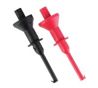 LOLIPPYY 2 pièces Pinces de Test pour Multimètre avec Crochet Résistantes et Légères Clips de pour Composants Électroniques Lot de Rouge et Noir