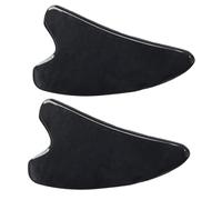 LOLIPPYY 2 pièces Planche Gua Sha Corne de Buffle Naturelle Outil de Massage Visage Anti-âge Améliore Circulation et Éclat Peau Forme Cœur Élégante pour Beauté Faciale