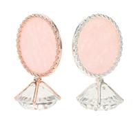 LOLIPPYY 2 Pièces Présentoir Nail Tips Stand pour Salon Manucure Support Stable avec Base Élégante et Argent Accessoires Nail Art pour Affichage Faux Ongles