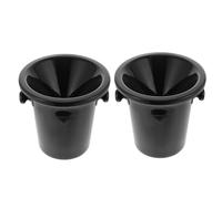LOLIPPYY 2 pièces Seau à Glace Noir Plastique avec Crachoir à Vin Double Oreilles Entonnoir Intégré pour Dégustation Accessoire pour et Caves Lot