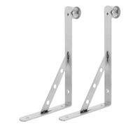 LOLIPPYY 2 pièces Support Mural Robuste pour Tringle à Vêtements Acier Inoxydable Équerre Triangulaire Stable pour Fixation Latérale Porte-pôle de Placard pour Séchage Sûr et Optimisation
