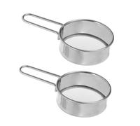 LOLIPPYY 2 pièces Tamis Pâtisserie Acier Inoxydable Tamis à Poudre Fine Ergonomique pour Cuisine Portable Résistant Corrosion Facile à Nettoyer et Maniable