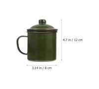 LOLIPPYY 2 pièces Tasse Émaillée Verte Vintage Mug Pratique pour Eau et Café Surface Lisse et Base Stable Matériau Émail Design Simple et Élégant