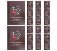 LOLIPPYY 20 Cartes de Noël Vintage avec Enveloppes Papier Cartonné Robuste Cartes de Vœux Vierges à L’Intérieur Motifs Rétro Couronne de Noël pour Fêtes et Messages Personnalisés