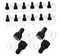 LOLIPPYY 20 pièces Bouteilles Transparent avec Pipette Lot de Flacons Bouchon Vissé Étanches et Réutilisables pour Huiles Essentielles et Voyage