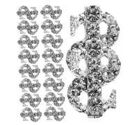LOLIPPYY 20 pièces Charms Ongles Argentés Forme Signe Décorations Nail Art Petits Cristaux pour Faux Ongles DIY Femme