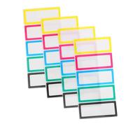 LOLIPPYY 20 pièces Étiquettes Effaçables Réutilisables avec Cadre Autocollants Amovibles pour Étiquetage Boîtes de Rangement Conçus pour École et Bureau Sans Résidu Faciles à Nettoyer
