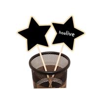 LOLIPPYY 20 Pièces Étoile à Cinq Branches Mini Tableaux Craie Bois Panneaux Décriture Créatifs pour Jardin et Plantes Étiquettes Décoratives pour Mariage et Fête