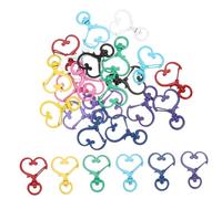 LOLIPPYY 20 pièces Lot Fermoirs Métal Cœur Colorés pour Porte Clés DIY Accessoires Bijoux Robustes et Durables Surface Lisse et Antirouille Kit Fabrication Personnalisée