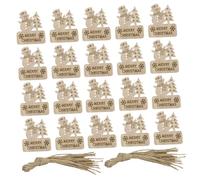 LOLIPPYY 20 Pièces Ornements Suspendus Sapin et Bonhomme de Décoration de Noël pour Arbre Porte Fenêtre et Cheminée Design sans Bords Coupants Matériau Naturel Inodore
