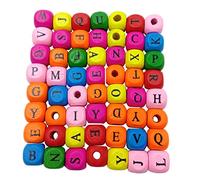 LOLIPPYY 200 pièces Perles Alphabet Carrées pour Création de Bijoux DIY Perles Lettres pour Bracelets Colliers et Artisanat Créatif