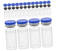 LOLIPPYY 20pièces Flacons Verre Transparent Avec Fond Plat Fioles Claires Résistantes Pour Liquides Cosmétiques Et Expérimentations Bouteilles Rechargables Pour Laboratoire Et Usage Quotidi