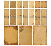 LOLIPPYY 24 feuilles Papeterie Vintage à Lettres Décoratif pour Invitations et Remerciements de Designs Classiques Parfait pour Écrire des Lettres Amour Poèmes et Annonces