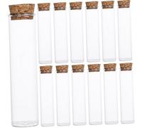 LOLIPPYY 24 pièces Petites Fioles Verre avec Bouchon Liège Flacons Transparents pour Échantillons Liquides Poudres et Huiles Essentielles Bouteilles Compactes Légères pour Laboratoire et