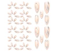 LOLIPPYY 24pièces Lot de Faux Ongles Artificiels avec Rivets Design Effet Flamme Argenté Ongles Courts et Mignons pour Manucure Féminine