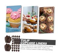 LOLIPPYY 250 pièces Caissettes Pâtisserie Tulipe Papier Graisse pour Cupcakes Muffins et Petits Gâteaux Jetables et Résistantes Doré