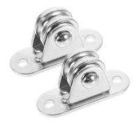 LOLIPPYY 2pcs Fixation de Câble Poulie Fixe en Fer Argenté pour Plafond et Rideaux Haute Capacité de Charge et Système Multi-fonctionnel Accessoire Piscine