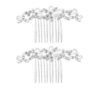 LOLIPPYY 2pièces Accessoires de Cheveux Mariage Peigne Strass pour Coiffure Pinces Laterales Fleuris Bijoux de Tête Mariage