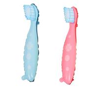 LOLIPPYY 2pièces Ballons Brosse à Dents Pour Garçon Fille Décoration De Fête Amusante Et Outil Pédagogique Matériau Doux Et Sûr Rose Bleu