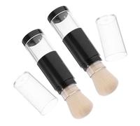 LOLIPPYY 2pièces Pinceau De Maquillage Rechargeable Avec Flacon Pression Pinceau Poudre Portable Pour Voyage Poils Doux Et Égalisation De Teint Pour Finitions Sans Gaspillage
