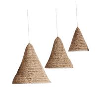LOLIPPYY 3 Pièces Abat-jour Suspendu Tissé Main Macramé Boho Coton Lin et Décoratif pour Salon Chambre Plafond