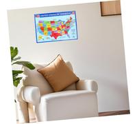 LOLIPPYY 3 pièces Affiche Carte des États-unis Laminée Carte Murale Américaine Éducative pour Garçon Fille Décoration et Anti-fading pour Salle de Classe et Chambre