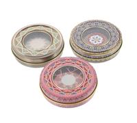 LOLIPPYY 3 pièces Boîtes de Rangement Métalliques Rondes Boîtes de Stockage Empilables pour Thé Épices et Poudre Conteneurs de Voyage et Polyvalents