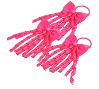 LOLIPPYY 3 pièces Élastiques Cheveux Nœud pour Filles Adolescentes Accessoires Coiffure Pompon Bandeaux Élégants pour Équipes de Cheerleading Tenue Sportive et Usage Quotidien