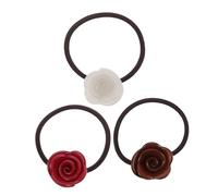 LOLIPPYY 3 Pièces Hair Ties Floral Elastic Bands No Damage Stretchy Ponytail Holders For Women Lightweight Portable Hair Accessories