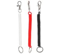 LOLIPPYY 3 Pièces Lot de Porte Clés Ressorts Spirales Rétractables Colorés Anneaux Porte Clés Flexibles pour et Téléphones Accessoires et Résistants