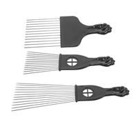 LOLIPPYY 3 pièces Peigne Afro Portable pour Hommes Outil de Coiffure pour Cheveux Bouclés Crépus et Afro et Pratique pour Salon et Usage Domestique