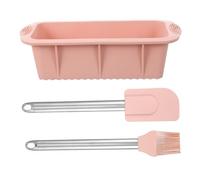 LOLIPPYY 3 Pièces Set Outils Pâtisserie Silicone Brosse à Huile Spatule Lisseur et Grattoir Gâteau Réutilisable pour Moule à Gâteau et Cuisson Accessoires Suspension
