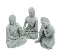 LOLIPPYY 3 pièces Statues Bouddha Set Sculptures Chinoises Décoration Intérieure Jardin Méditation Apaisante pour Entrée Salon