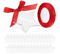 LOLIPPYY 30 Porte-Clés Décoratifs Étoiles en Acrylique 5 CM avec Anneaux et Lanière Rouge Porte-Clés Vierges Soi-Même Accessoires pour Clés et Décoration de Paquet pour DIY et Présents